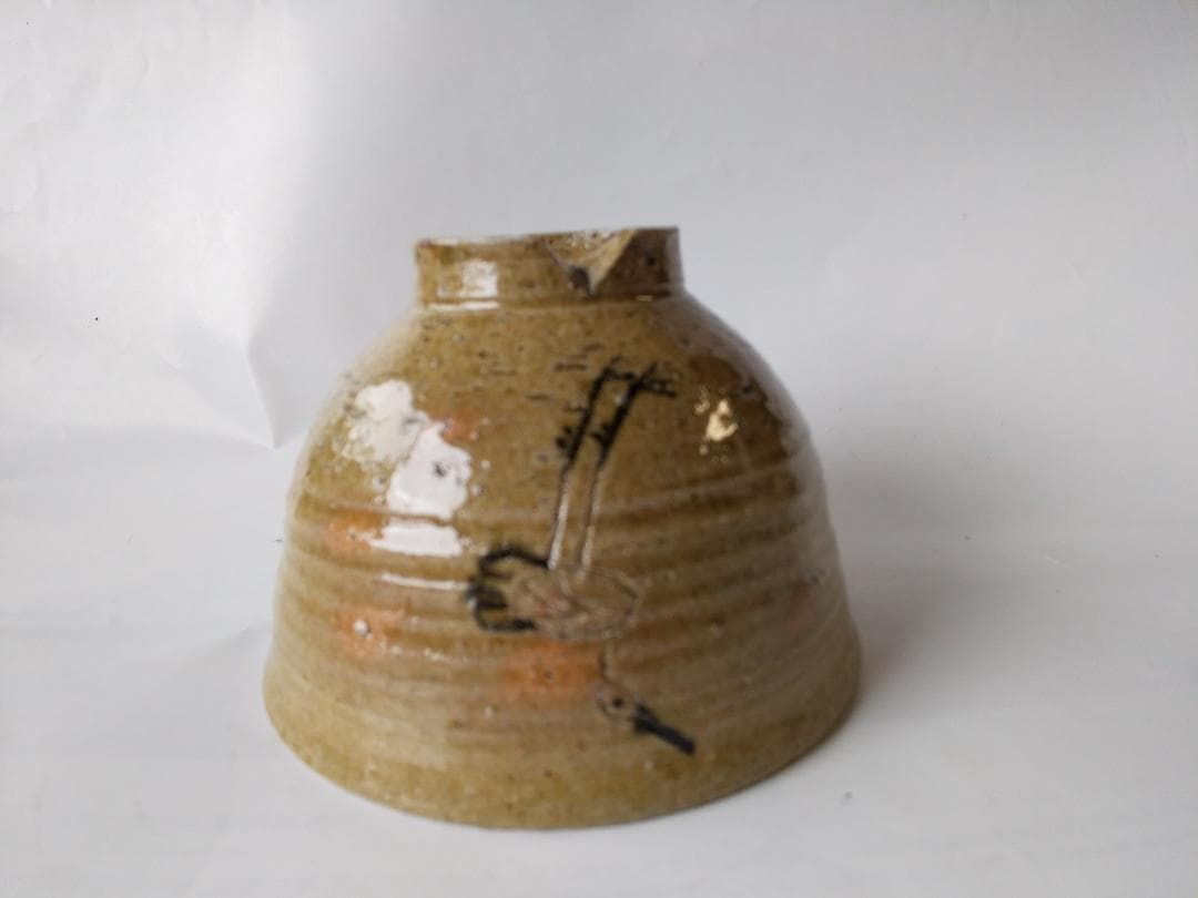 西尾香舟 作 『 立鶴 』 茶碗 茶道具 抹茶碗 共箱 新品 未使用 保管品