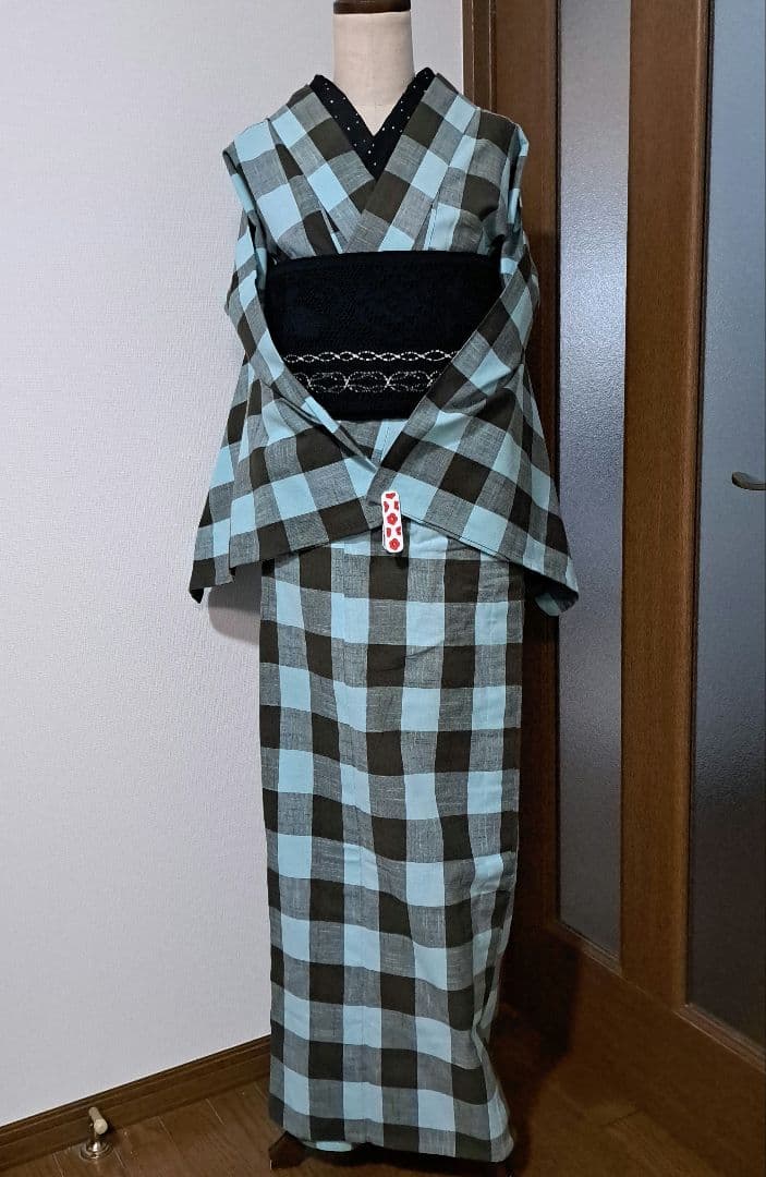 片貝木綿 単衣＋半幅帯＋半衿セット❣️ キモノバイナデシコ KIMONO by