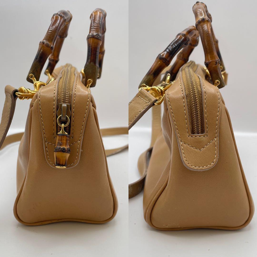 特価✨ GUCCI グッチ バンブー 2way ミニハンドバッグ ブラウン系