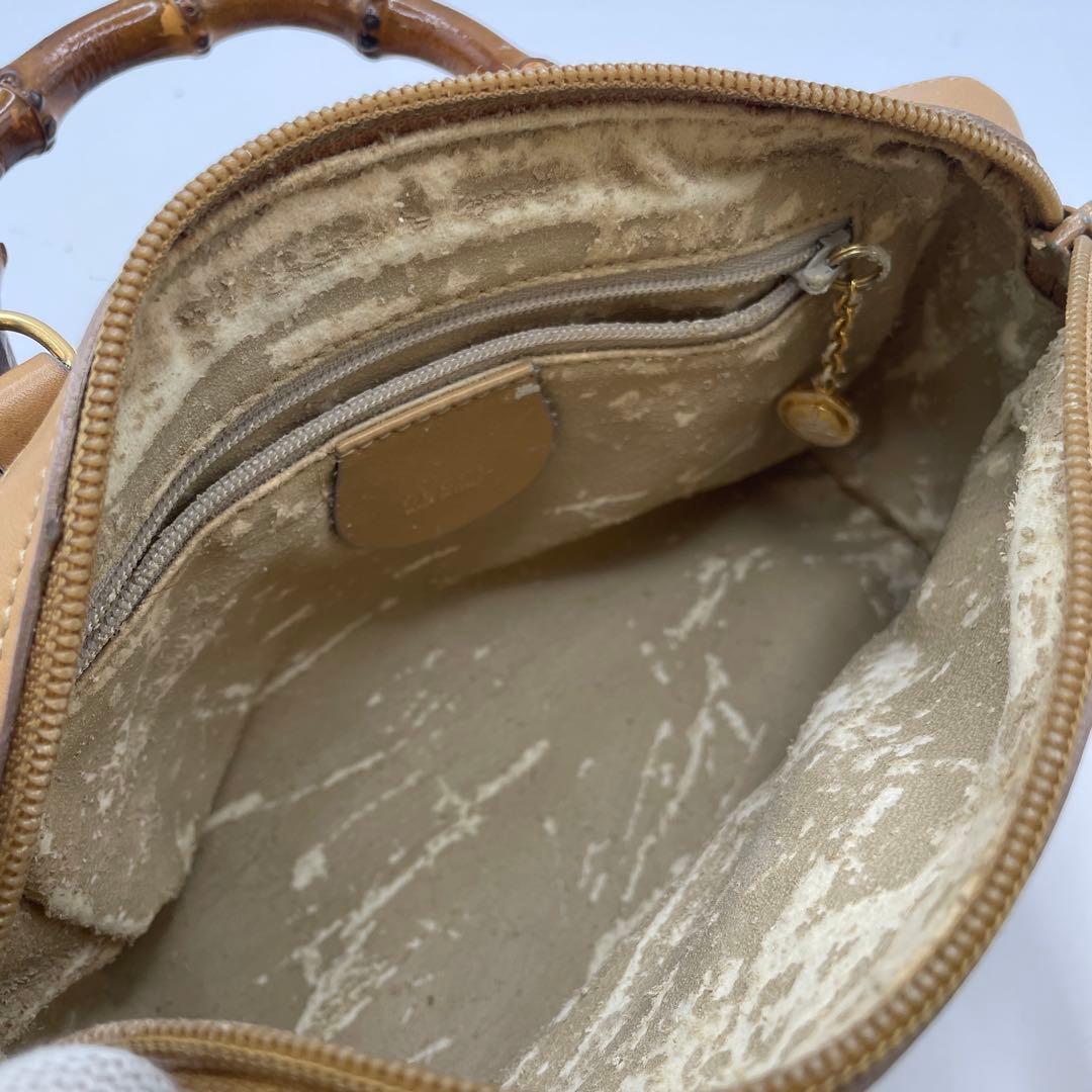 特価✨ GUCCI グッチ バンブー 2way ミニハンドバッグ ブラウン系