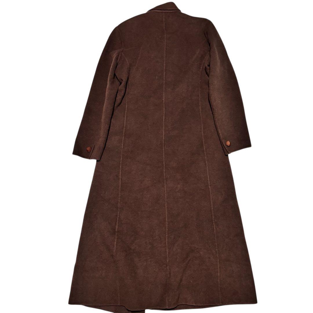 vintage】ウール90% マキシ丈ダブルチェスターコート ブラウン XL