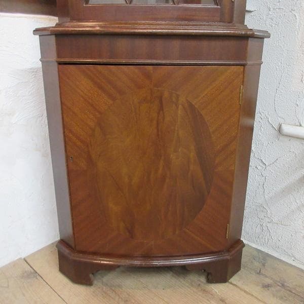 イギリス アンティーク 家具 コーナーキャビネット 飾り棚 英国 6022e