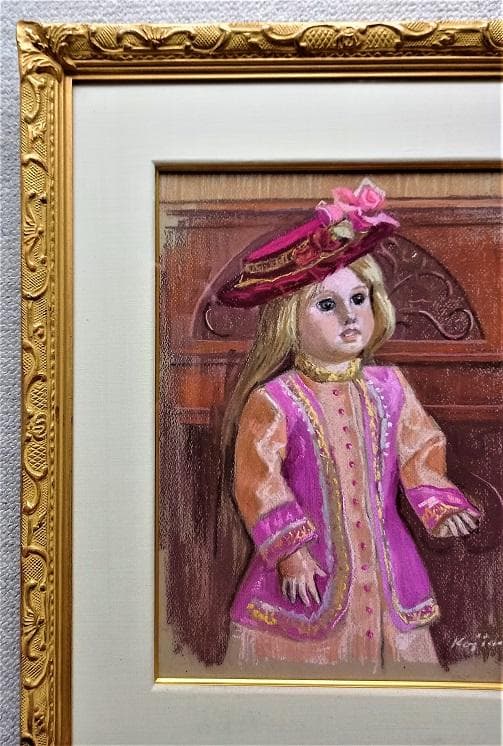 小島俊男　タイトル「エレーヌ」パステル画　1998年制作　P8号　高島屋取り扱い