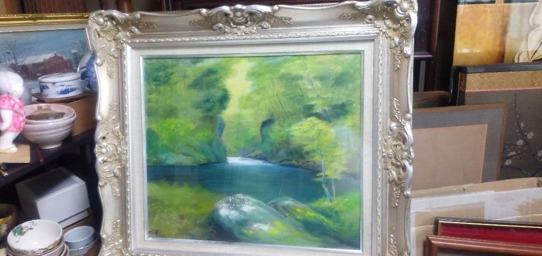 堀場道明の油彩画F10号です素敵な作品です