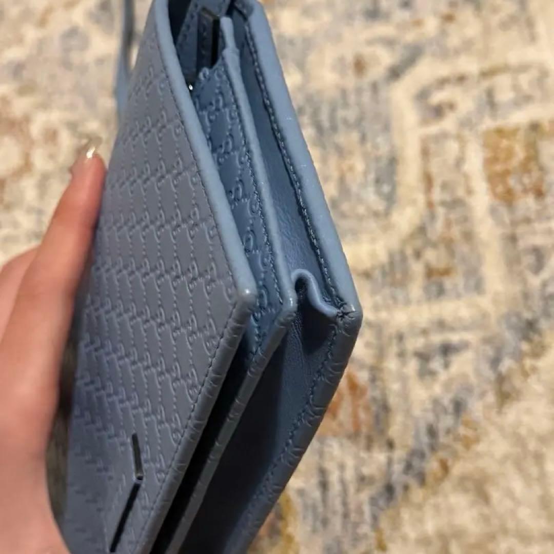 【最終値下げ】グッチ Gucci ブルー ショルダーバッグ WOC