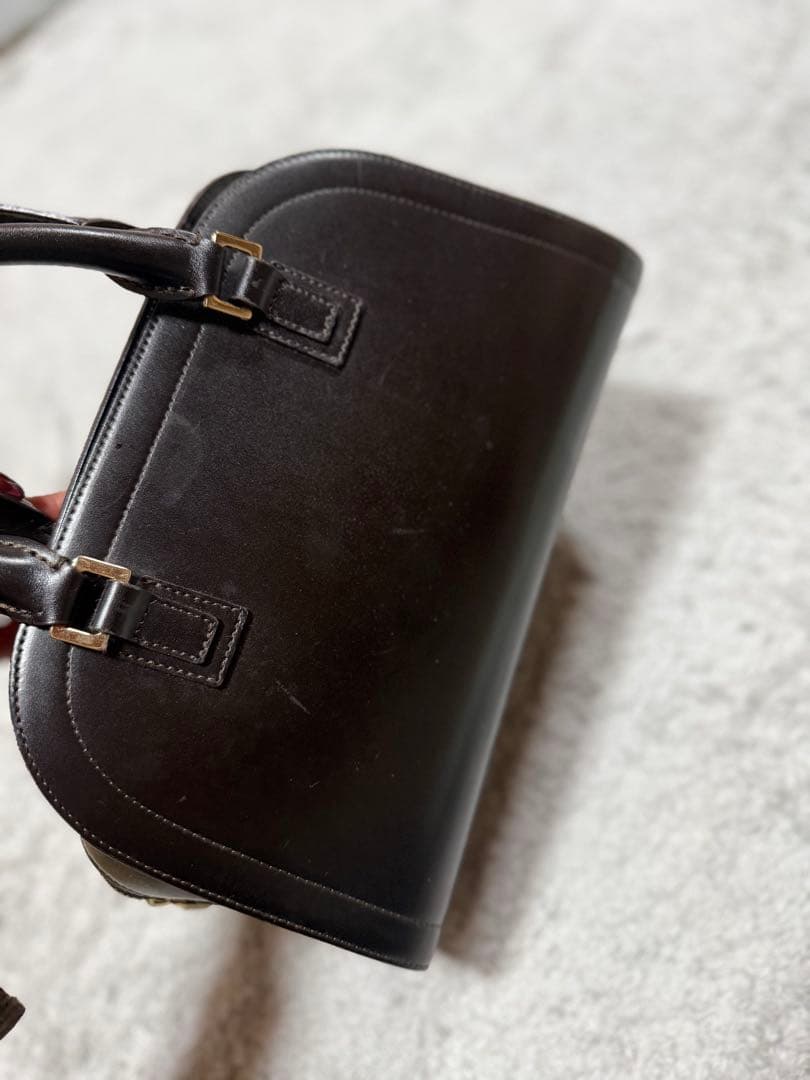 CELINE　セリーヌ　ハンドバッグ　ダークブラウン　カーフ【437】