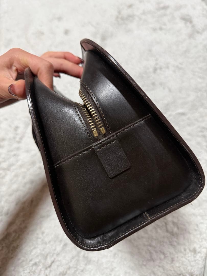 CELINE　セリーヌ　ハンドバッグ　ダークブラウン　カーフ【437】