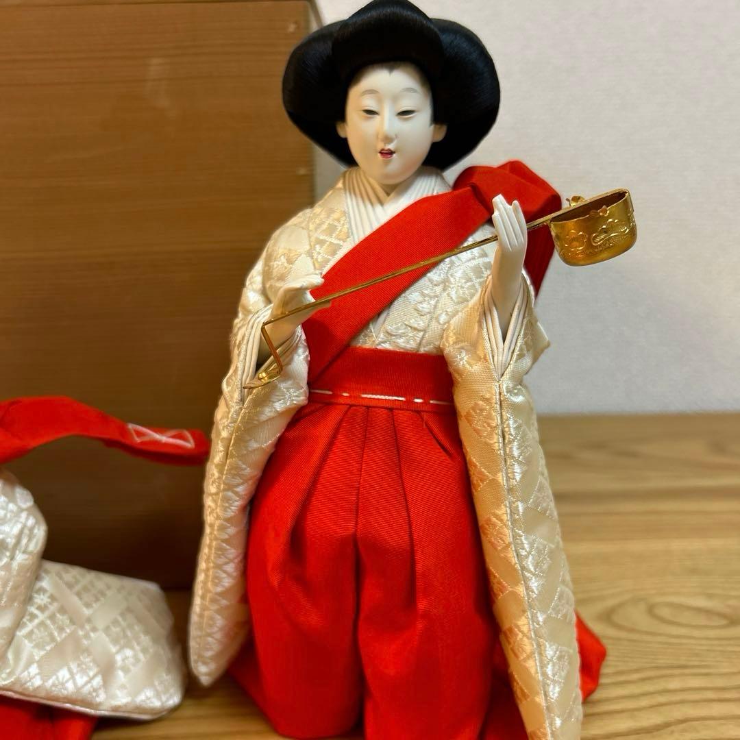 雛人形　三人官女　京人形　松屋　有職　桐箱付き