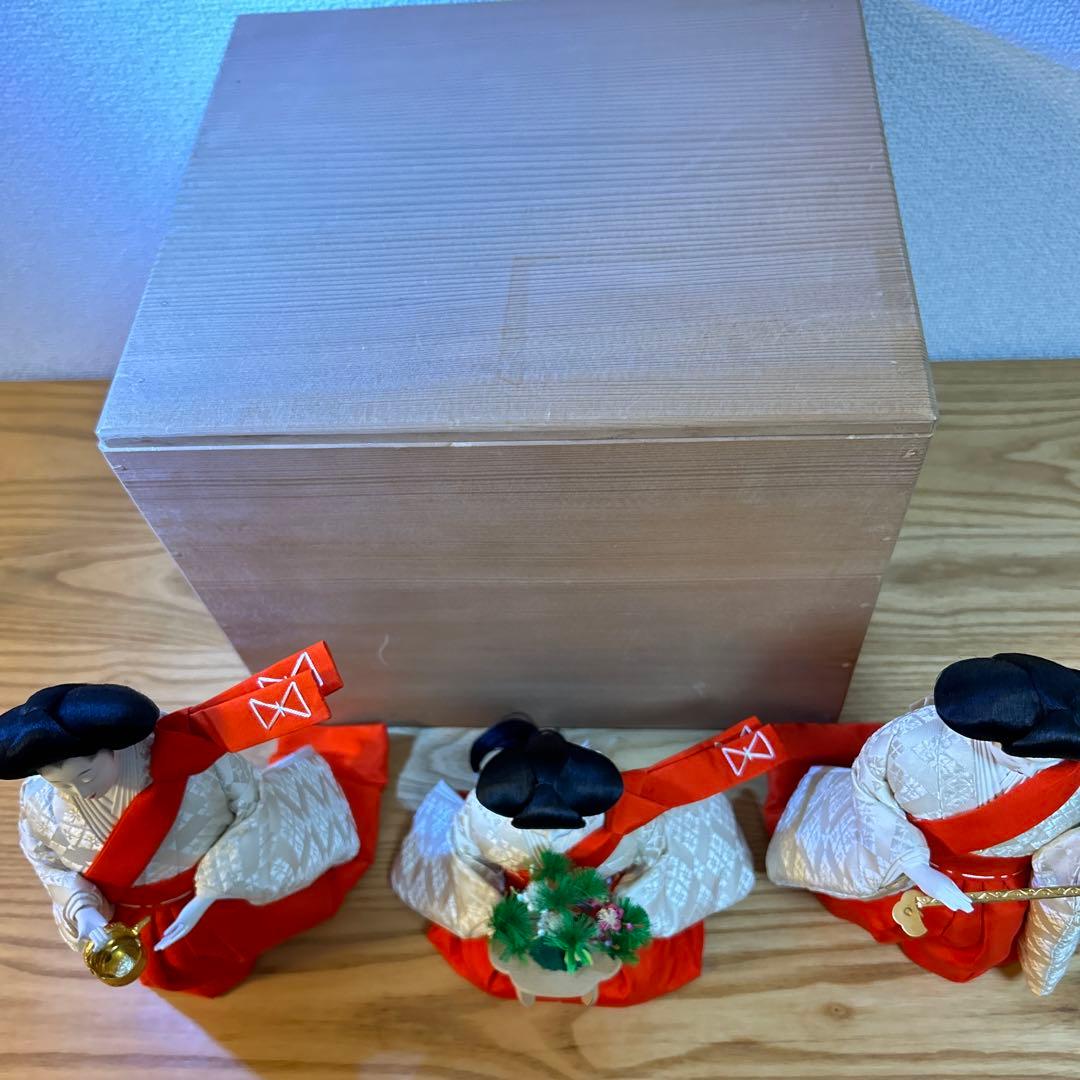 雛人形　三人官女　京人形　松屋　有職　桐箱付き