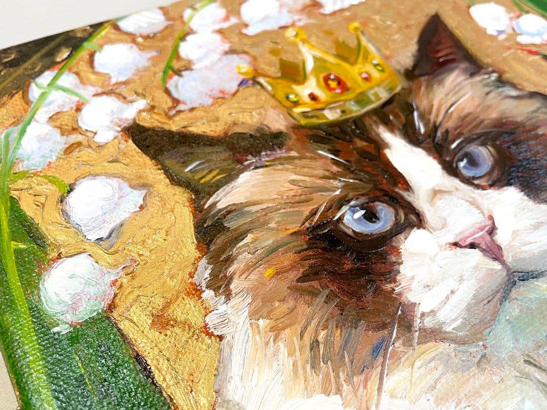 \"King of Sweet Lies\" 猫 キャンバス　油絵　ラグドール