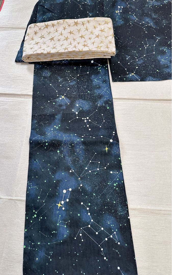 浴衣　新品未使用　星空　星座　広襟仕立て