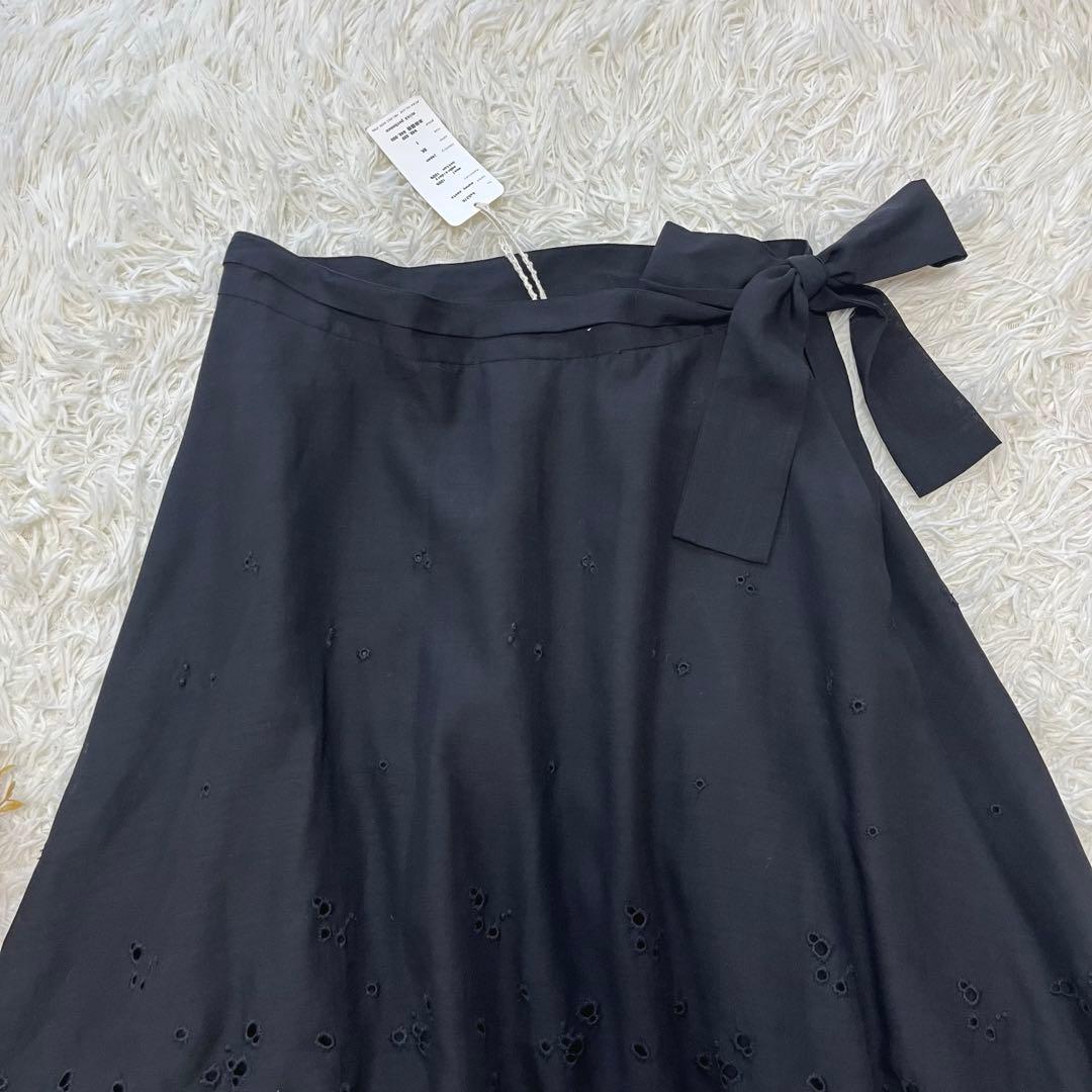 未使用タグ付✨ミナペルホネン　エンブロイダリーフレアスカート日本製ブラック　刺繍