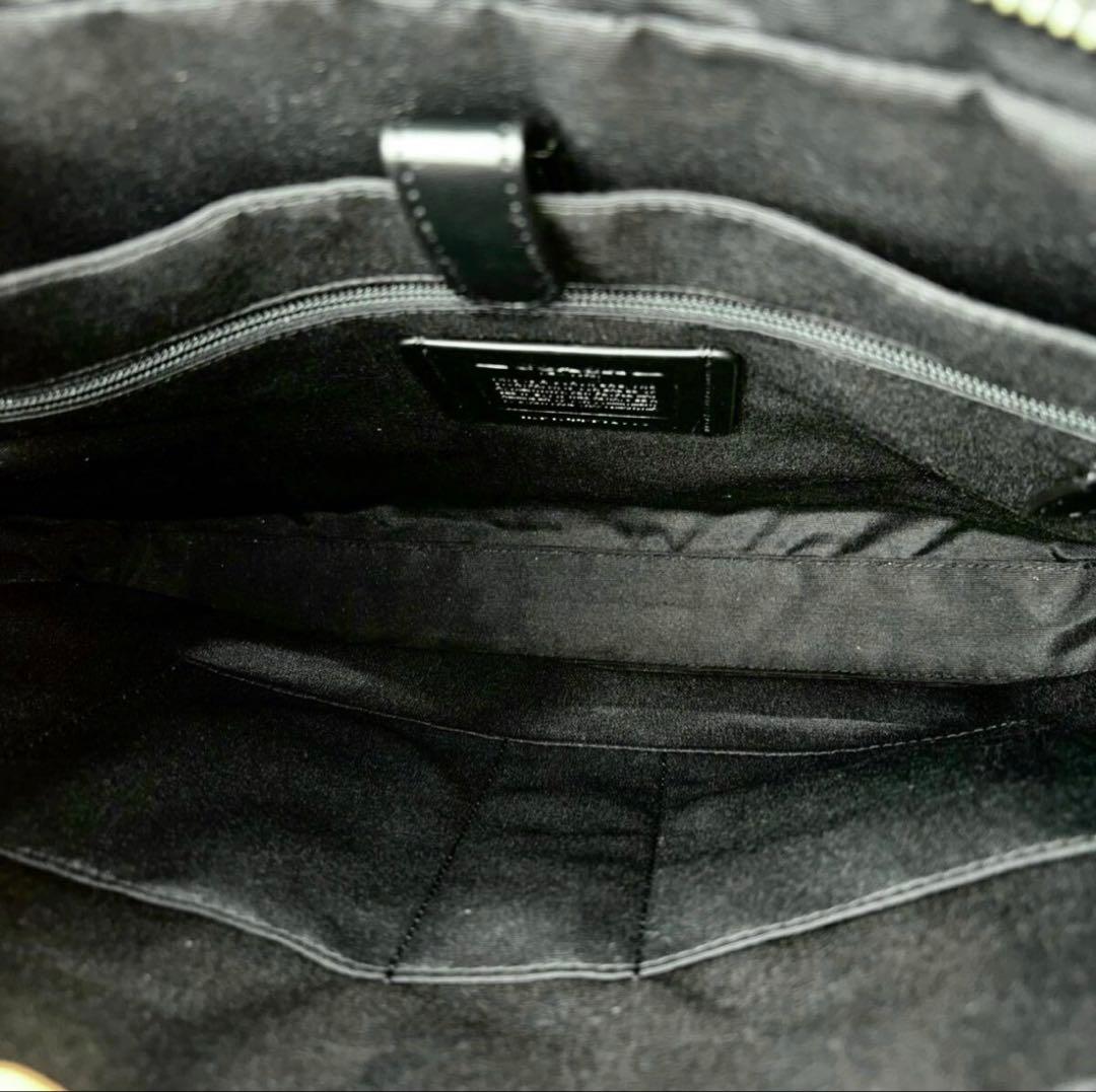 未使用級COACH コーチ メンズ ショルダー ビジネス レザー ブラック