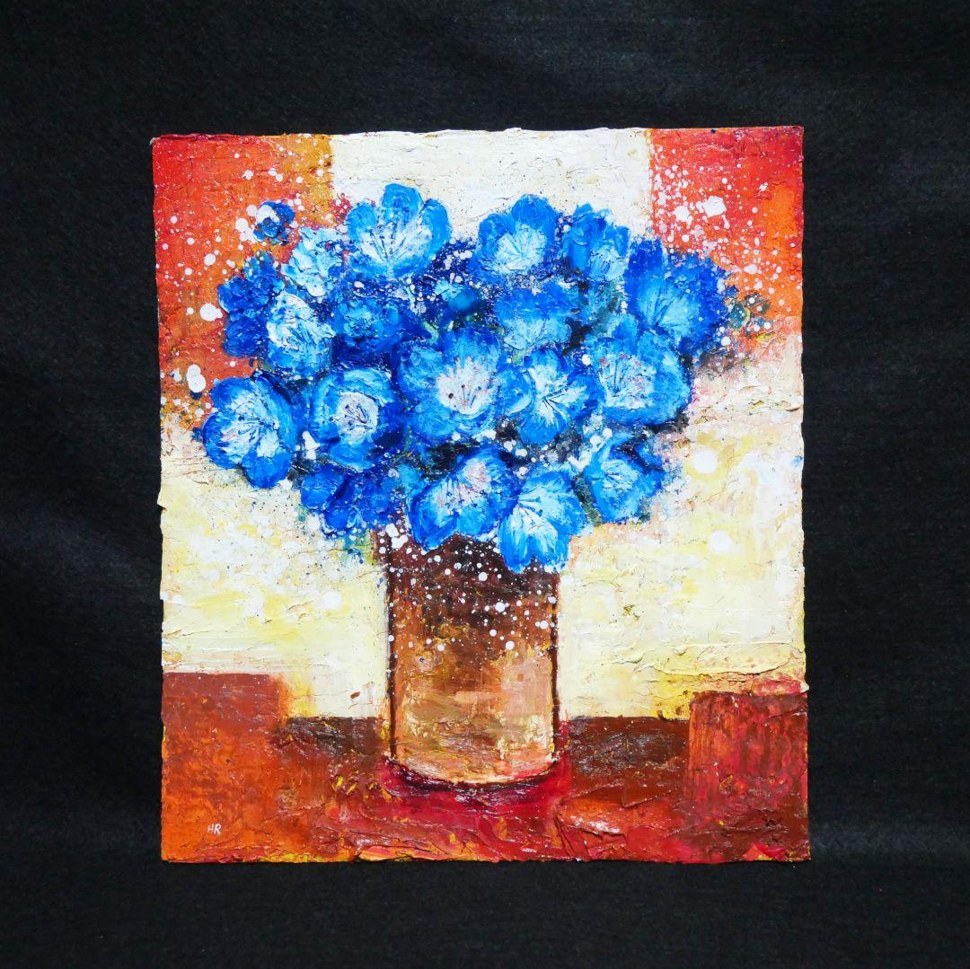 油絵 油彩 油彩画 絵 絵画 【Nemophila】