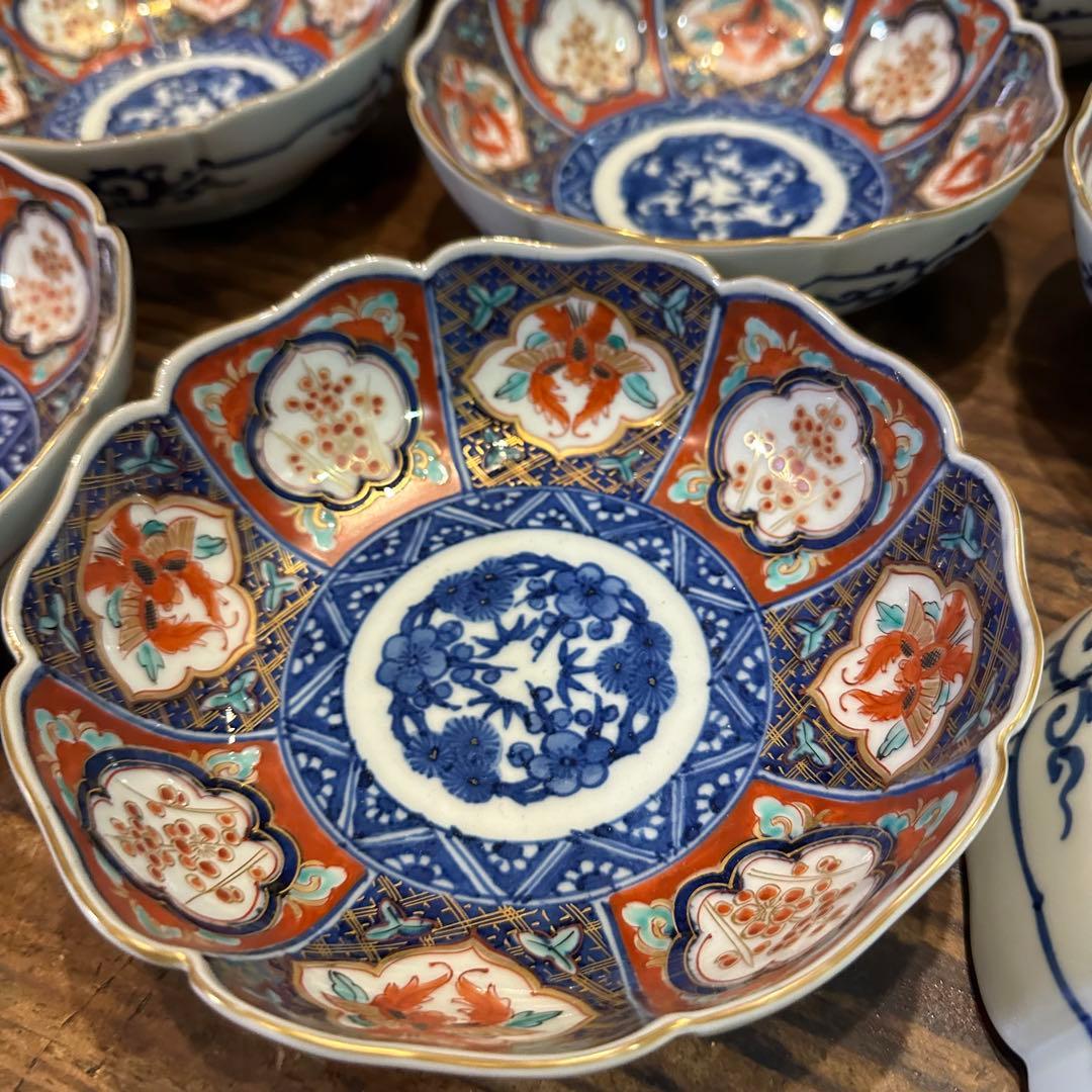 大聖寺伊万里 色絵金襴手 江戸期 二十客 完品 【古伊万里】 大聖寺伊万里