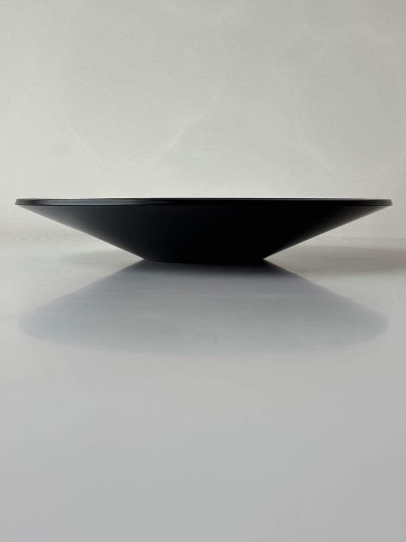 輪島塗漆器⭐︎黒と金のストライプ模様の大皿