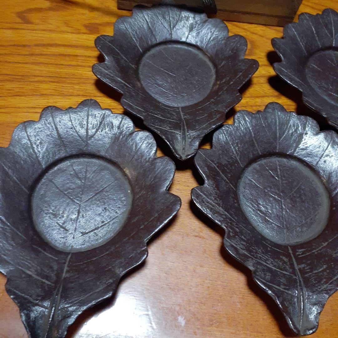 阿古耶堂造 伝統工芸品 茶托 柏 茶道具 葉型