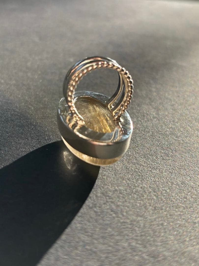 特別価格【新品】大きな　ルチルクォーツ　リング　13号