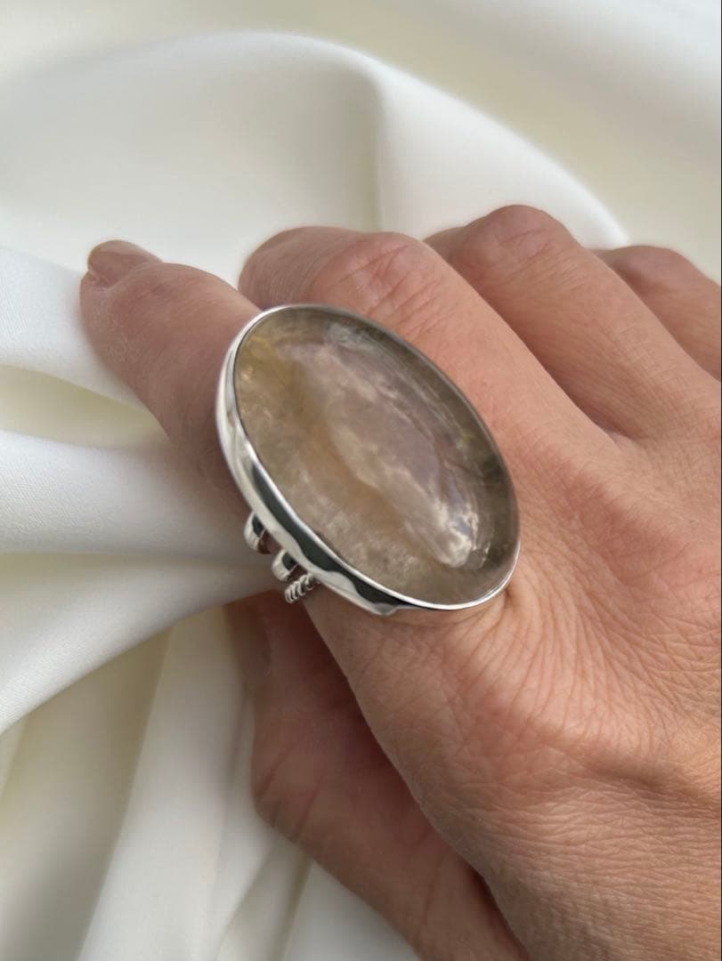 特別価格【新品】大きな　ルチルクォーツ　リング　13号