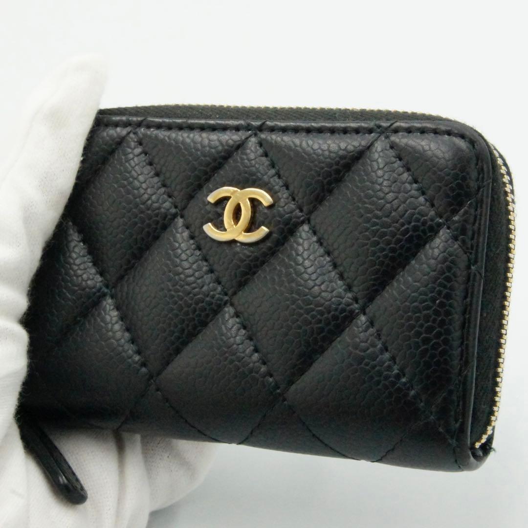 CHANEL シャネル ケース マトラッセ ブラック キャビアスキン