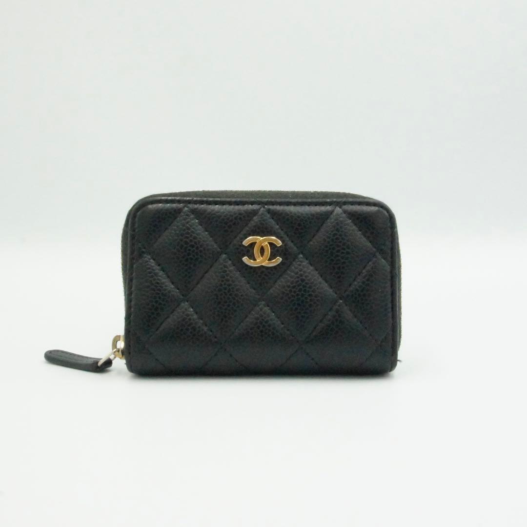 CHANEL シャネル ケース マトラッセ ブラック キャビアスキン