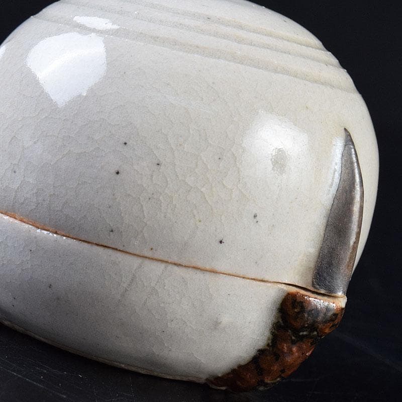 茶道具　楽山窯　清水楽山造　玉取竜　香合　共布共箱　C　R9023