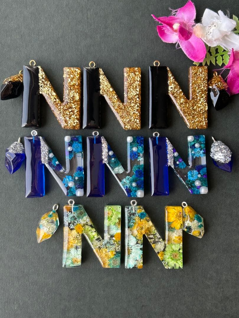 のん。　Nイニシャルキーホルダー　ハンドメイド　10点
