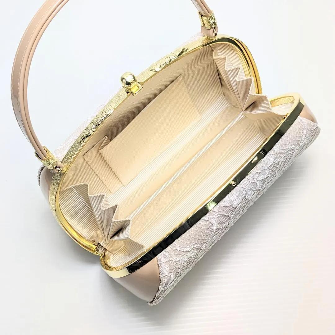 草履 バッグ セット レース ベージュ ゴールド フリーサイズ u61