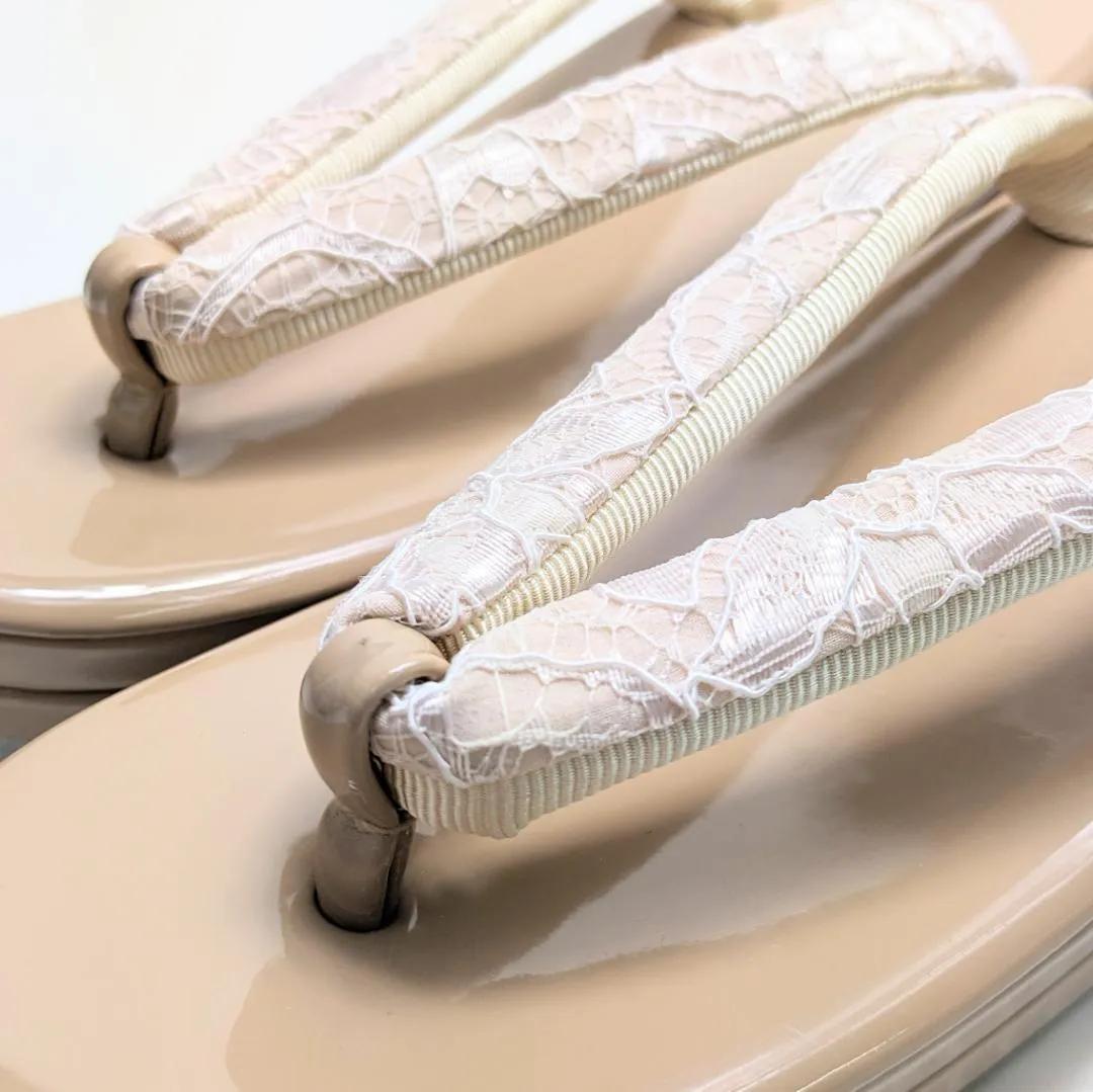 草履 バッグ セット レース ベージュ ゴールド フリーサイズ u61