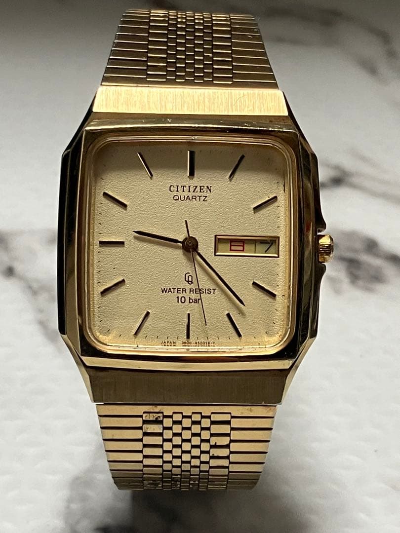 ★CITIZEN スクエア(角型)。1980年代前後製造。ヴィンテージ。動作品。