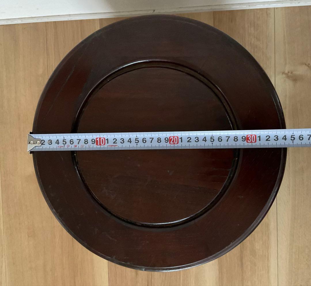 李朝家具 丸型スツール 蝶 蝶番 小引き出し付き 収納 椅子 サイドテーブル