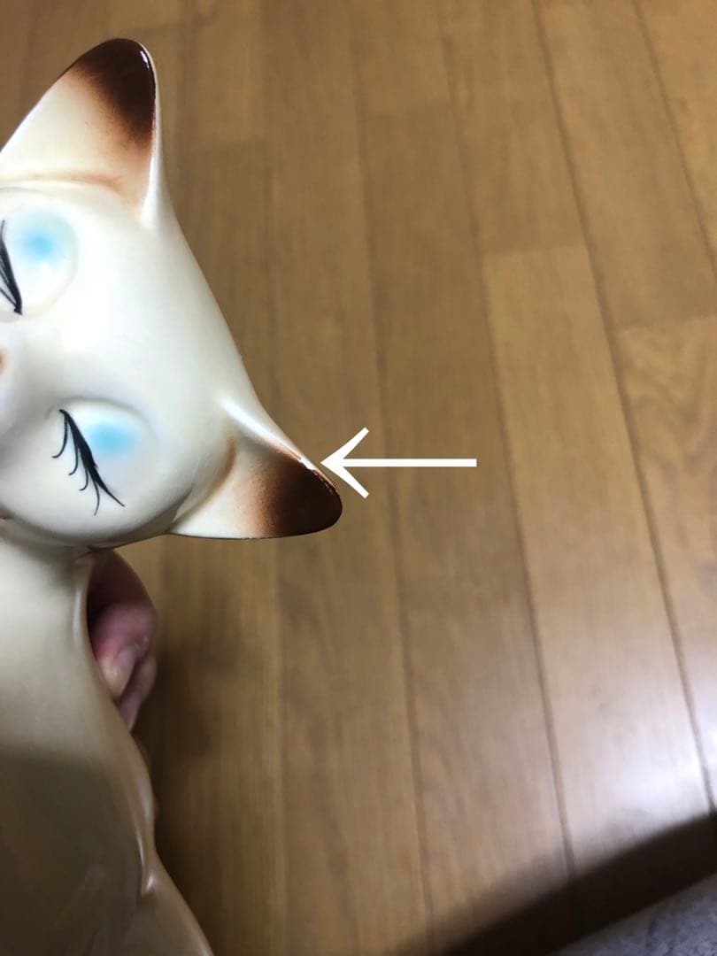 美品シャム猫陶器製置物ペア特大