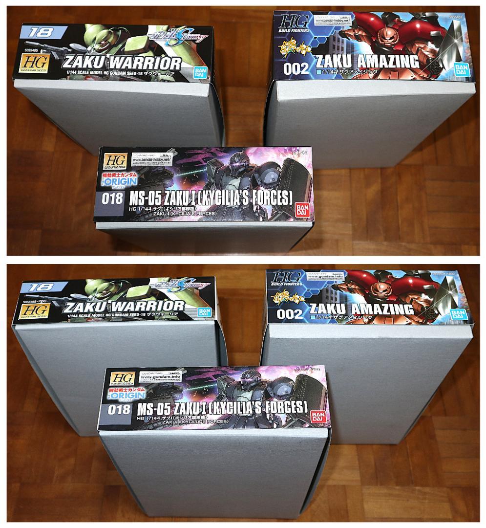 ガンプラHG ザクZAKU 3種セット BANDAI（新品・未組立）