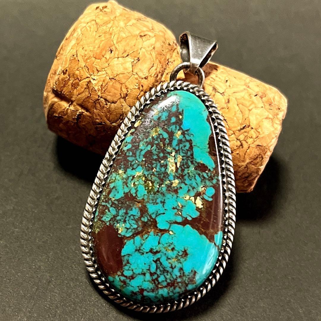 navajo インディアンジュエリーターコイズペンダントトップナバホ