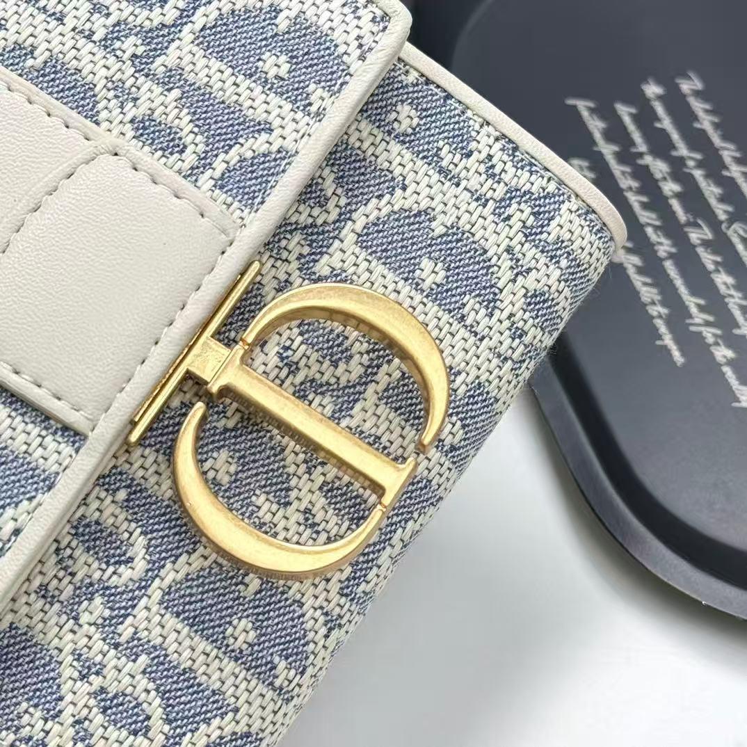 Dior 三つ折り財布 ベージュ ネイビー - メルカリ