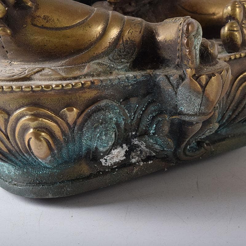 中国　古銅鍍金　チベット仏　仏像　置物　V　7770