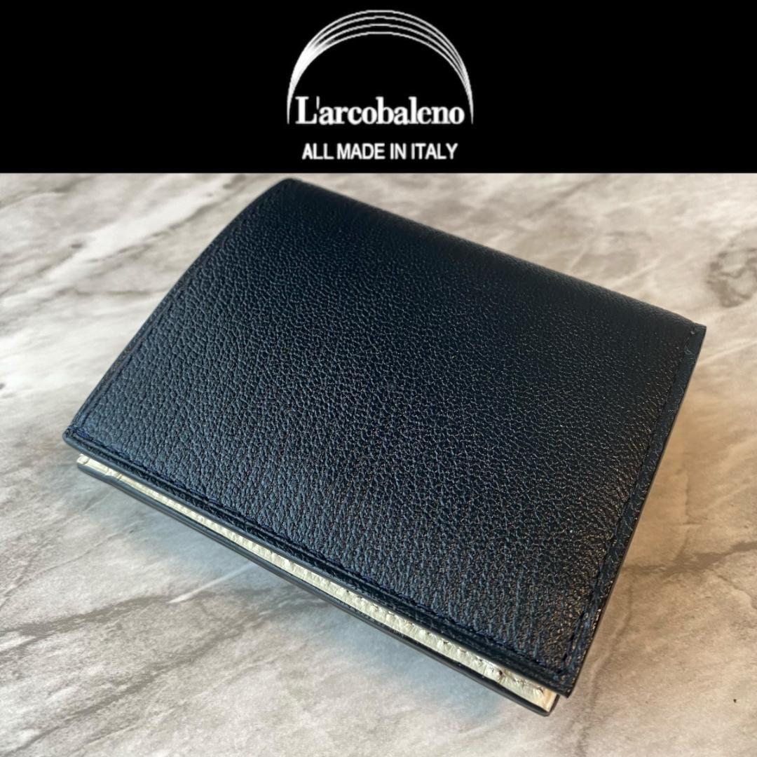 2421【新品 3.5】ラルコバレーノ☆スナップタイプ二つ折りミニウォレット