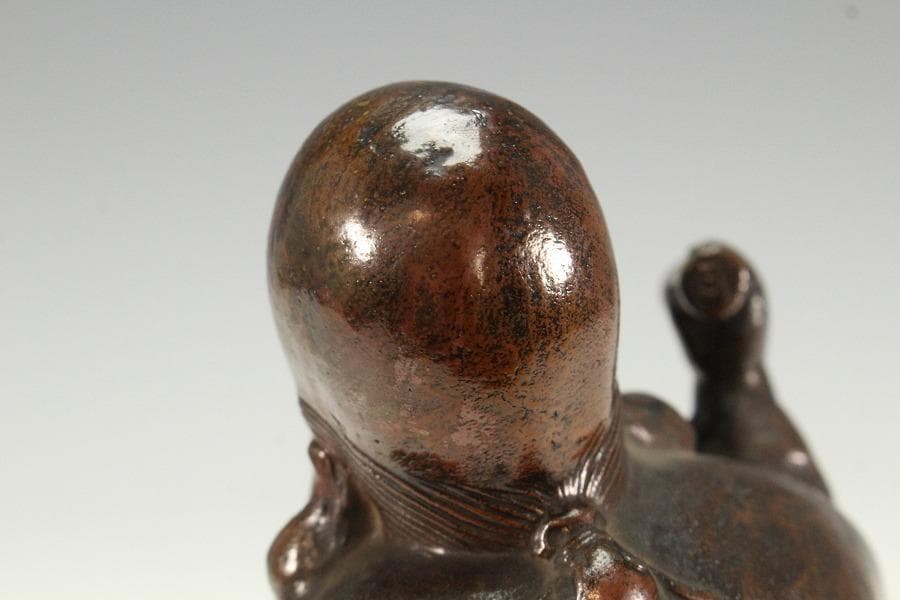 古備前 寿老 置物 美品(K-A907)