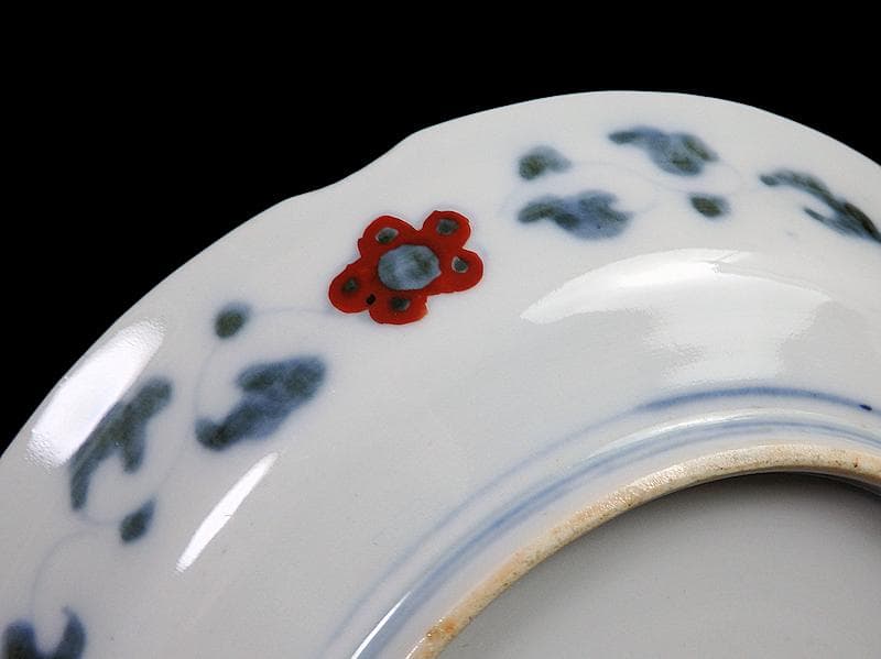 古伊万里　金襴手　五艘船に南蛮人の図　６寸皿　A527AS-BQl