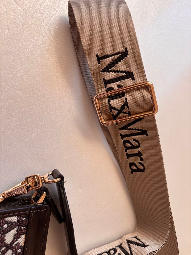 美品マックスマーラ　ジャガードミニショルダーバッグ　2way logoストラップ