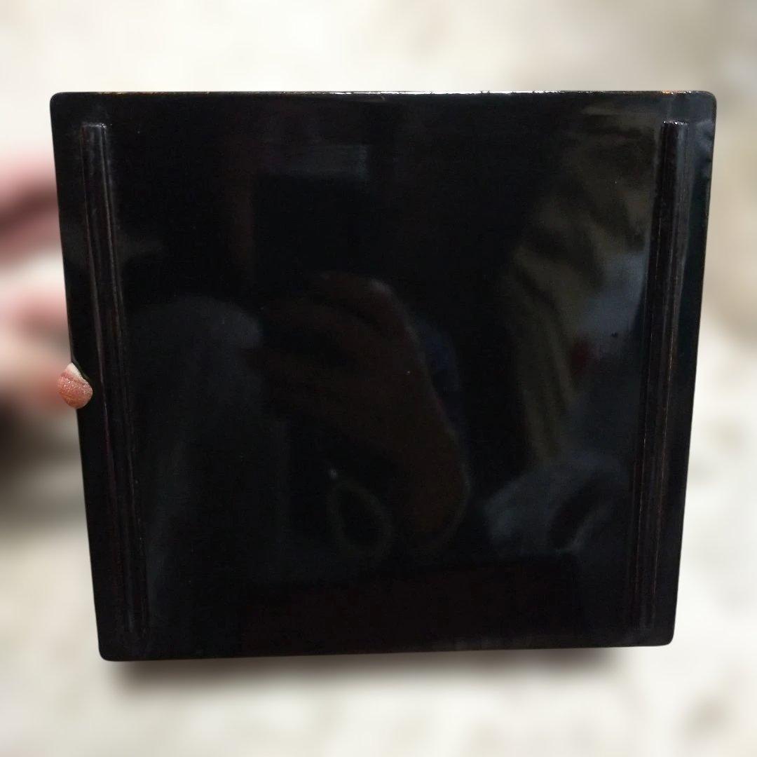 昭和　レトロ　津軽塗　重箱 金色と茶色の模様