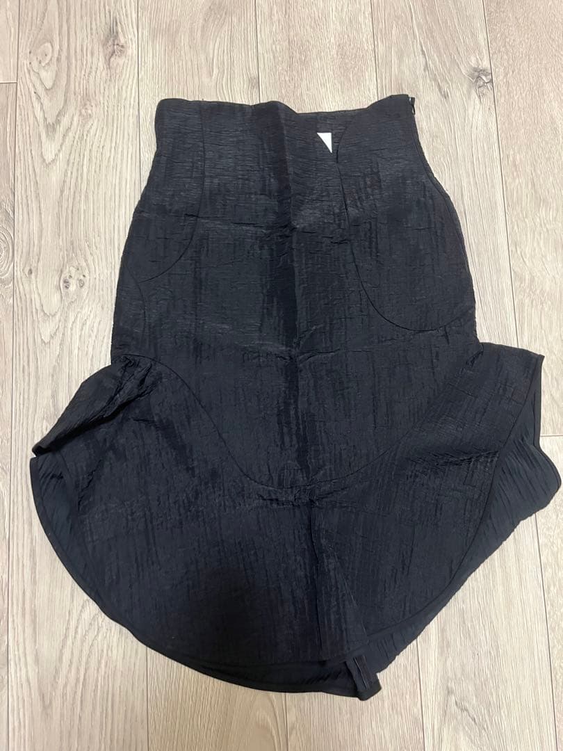 スカート Grain Finish Asymmetric Skirt - black