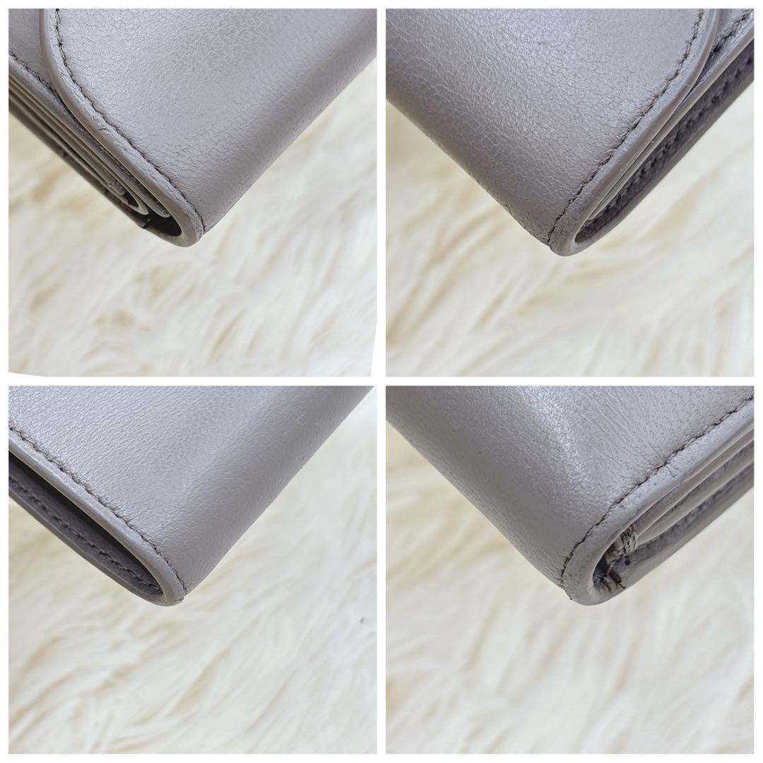 美品✨CELINE トリオンフ スモールフラップウォレット 三つ折り グレージュ