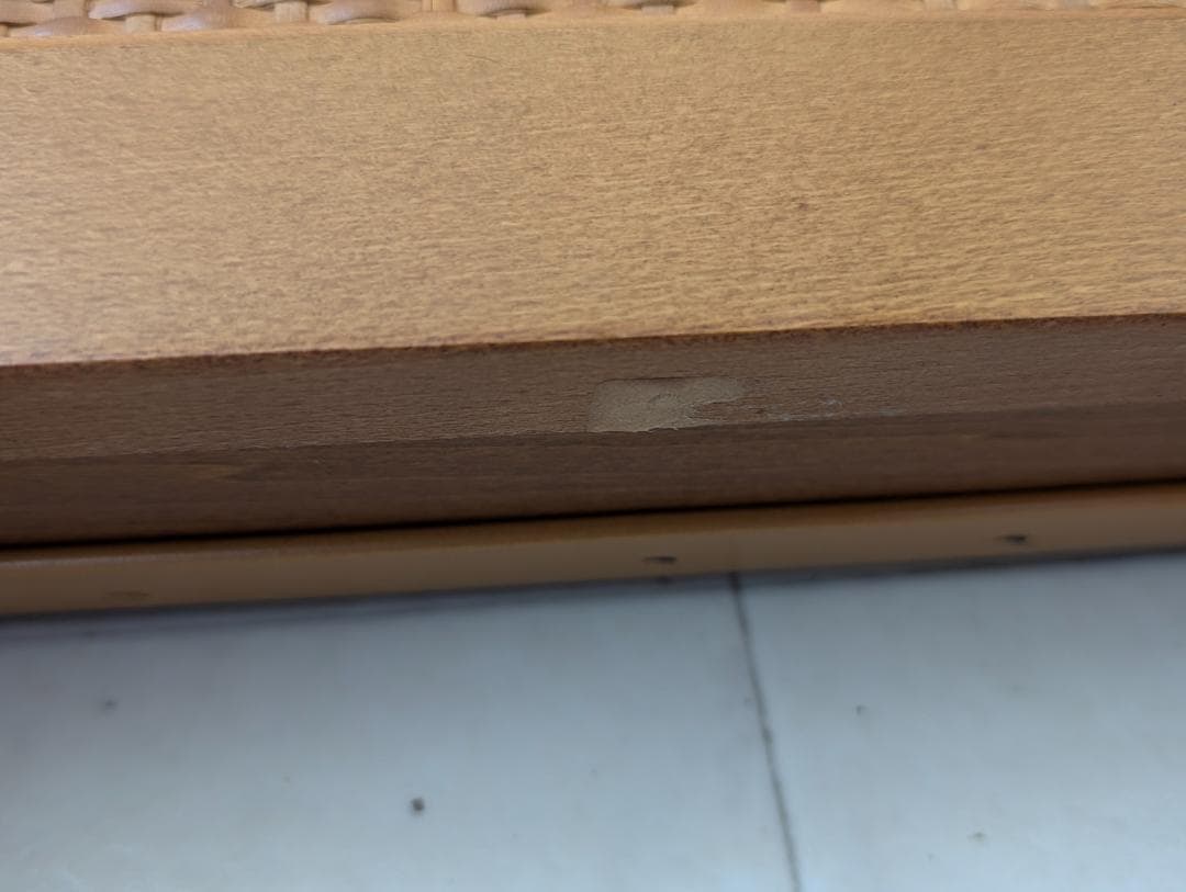 オールドカリモク ビンテージ マガジンラック 2段 ウッド×ラタン 美品