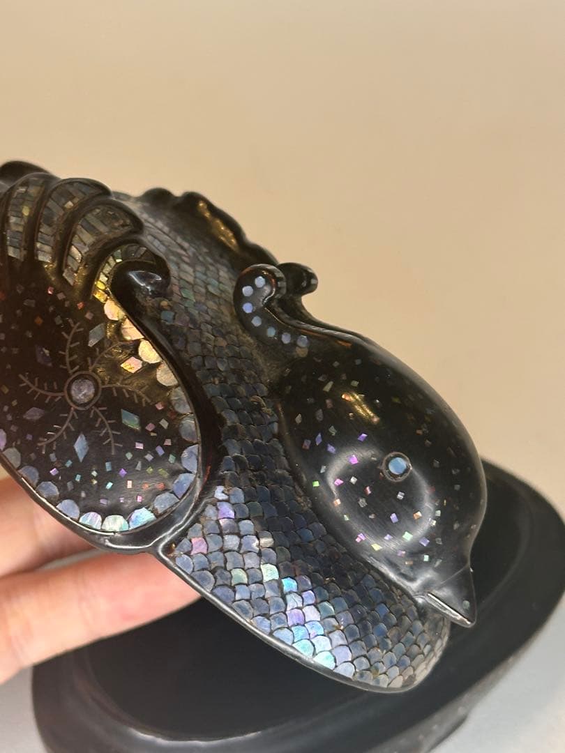 最終価格」希少品 鳥形香合 鴛鴦 蒔絵 螺鈿細工 茶道具