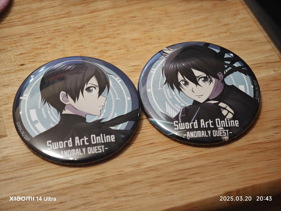 ソードアート・オンライン アノマリークエスト キリト 缶バッジ 2種
