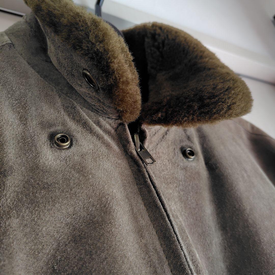 Papas 豚革ボア付きフライトジャケット　サイズＭ