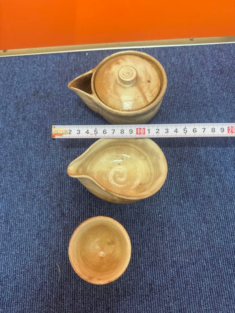 1642 萩焼茶器セット宝瓶1客湯冷し1客猪口6客