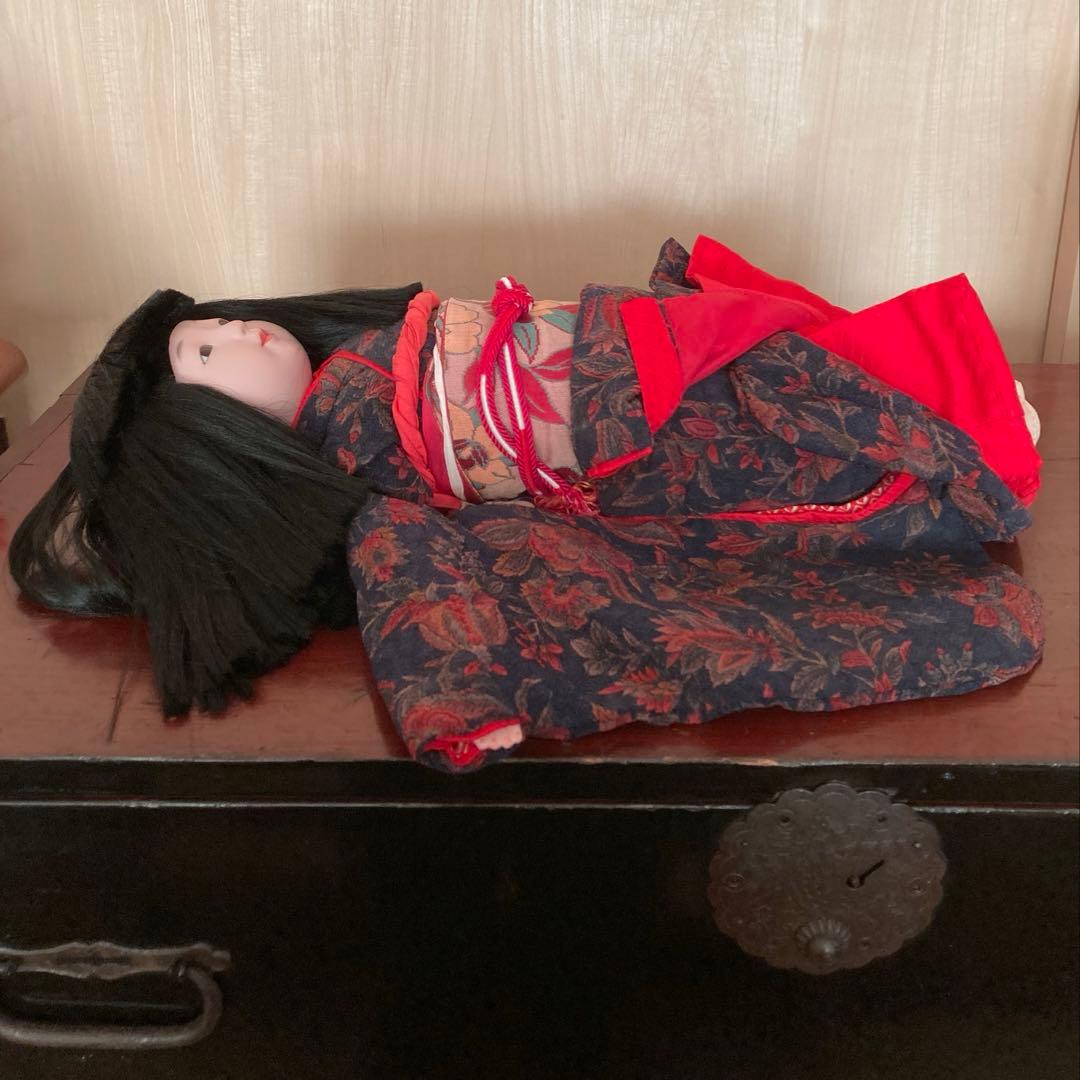 お値下げ美品【工房朋】女の子45cm市松人形森重春幸抱古布着せ替え人形