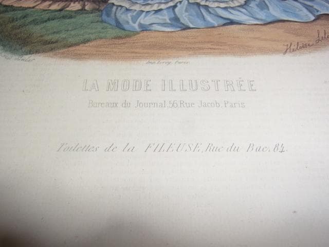 1862年銅版画◇フランス ファッション誌『ラ・モード・イリュストレ』No.28